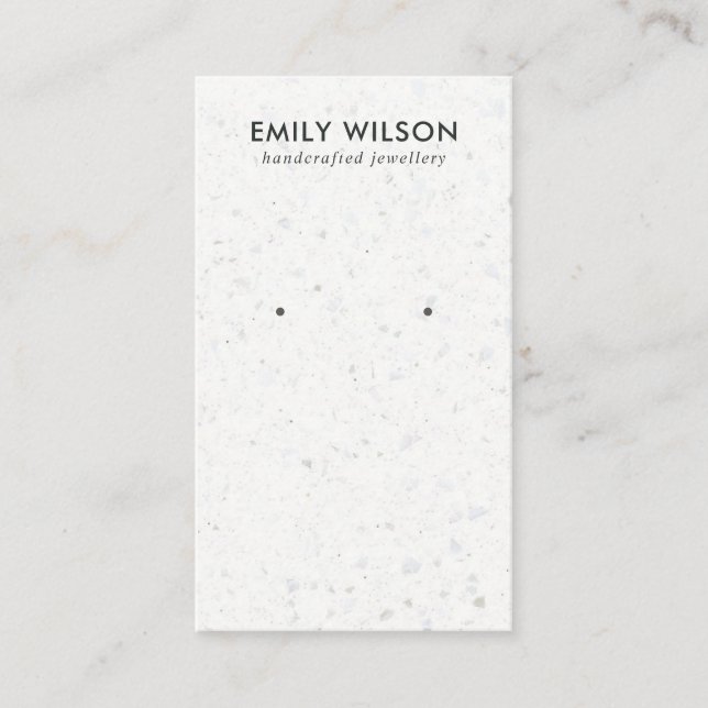 DE VISITE CARTE D'AFFICHAGE CHIC BLANC GRAY TERRAZZO (Devant)