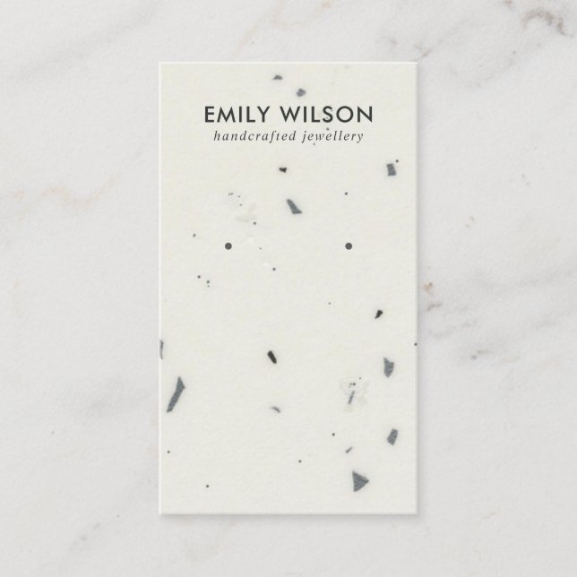 DE VISITE CARTE D'AFFICHAGE CHIC BLANC GRAY TERRAZZO (Devant)