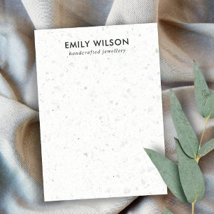 DE VISITE CARTE D'AFFICHAGE CHIC BLANC GRAY TERRAZZO STUD EA