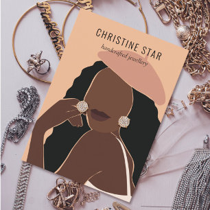 De Visite Carte d'affichage Chic Boho Female Silhouette orei