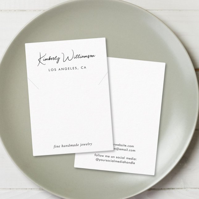 De Visite Carte d'affichage Chic Script Collier (Empower your name in our signature script as your logo and brand identity)