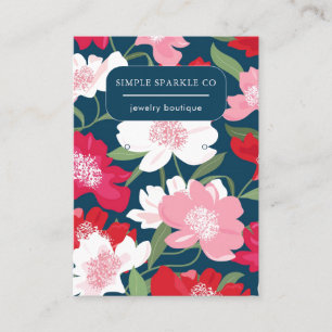De Visite Carte d'affichage colorée Rouge Floral