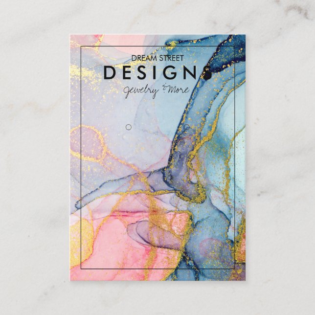 De Visite Carte d'affichage couleur or rose tendance (Devant)