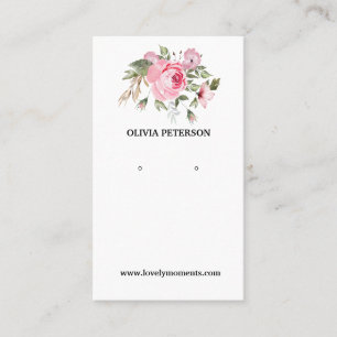 De Visite Carte d'affichage des bijoux Fleurs romantiques