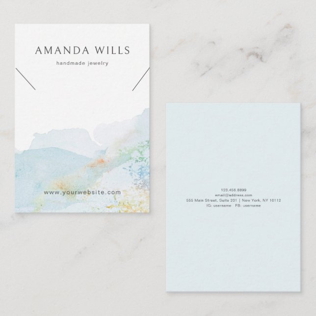 De Visite Carte d'affichage du collier ・ Aquarelle Nature (Devant / Derrière)