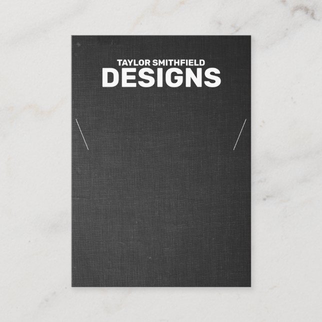 De Visite Carte d'affichage du collier en tissu noir (Devant)