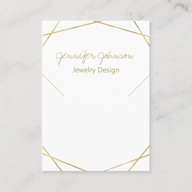 De Visite Carte d'affichage du collier géométrique Gold Foil (Devant)