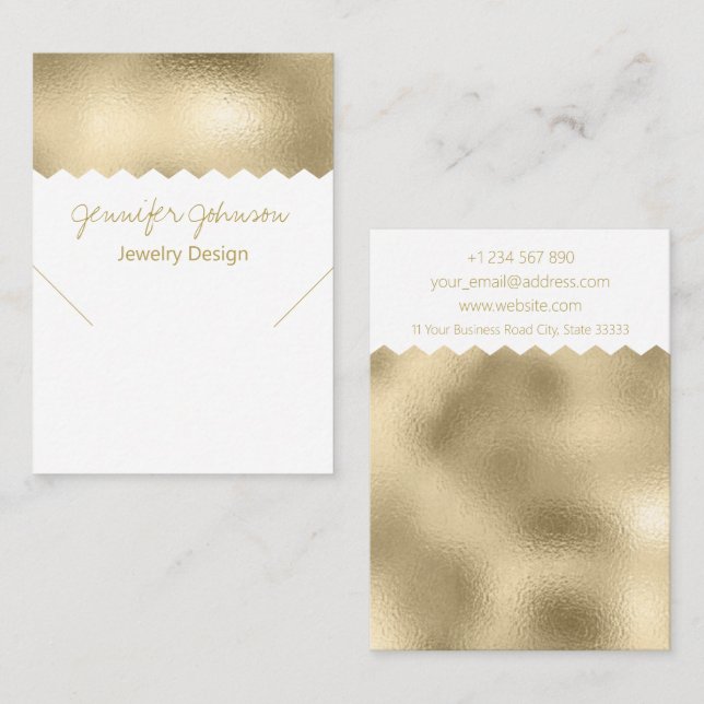 De Visite Carte d'affichage du collier motif Gold Foil (Devant / Derrière)