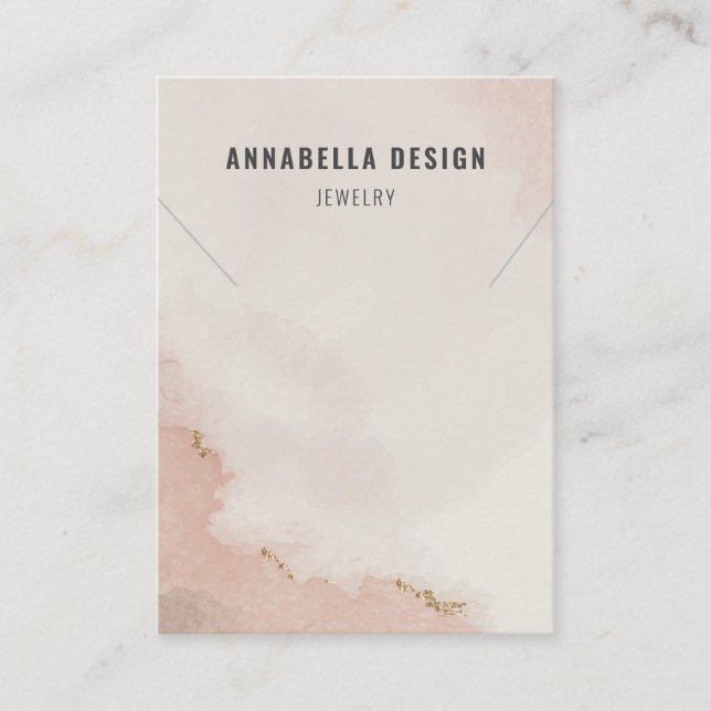 De Visite Carte d'affichage du collier ・ Pastel Dusty Pink & (Devant)