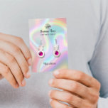 De Visite Carte d'affichage du logo holographique Bijoux<br><div class="desc">Cette carte holographique est l'étalage parfait pour présenter vos bijoux, boucles d'oreilles et colliers. La conception de la carte de produit inclut votre logo personnalisé ainsi que d'autres informations de contact personnalisées avec votre site Web et votre e-mail sur le côté arrière. Veuillez noter que les points sont imprimés et...</div>