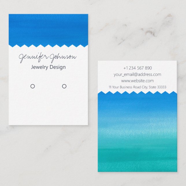 De Visite Carte d'affichage du support d'oreille motif aquar (Devant / Derrière)