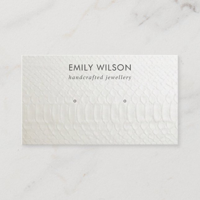 DE VISITE CARTE D'AFFICHAGE EN CUIR BLANC TEXTURE ÉTUDIANT (Devant)