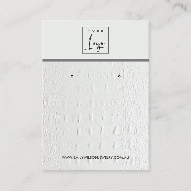 DE VISITE CARTE D'AFFICHAGE EN CUIR BLANC TEXTURE ÉTUDIANT (Devant)