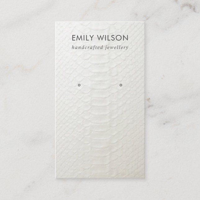 DE VISITE CARTE D'AFFICHAGE EN CUIR BLANC TEXTURE ÉTUDIANT (Devant)