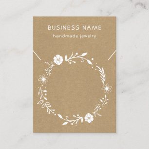 De Visite Carte d'affichage en Kraft Rustic Floral Wreath
