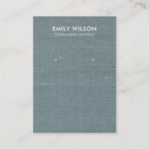 DE VISITE CARTE D'AFFICHAGE GRAY BLUE BURLAP LINEN STUD EARR
