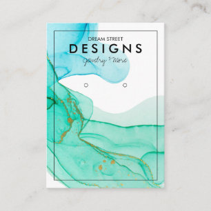 De Visite Carte d'affichage Green Blue Gold tendance