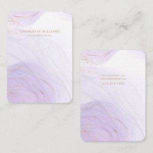 De Visite Carte d'affichage Lavender Marble Gold Jewelry