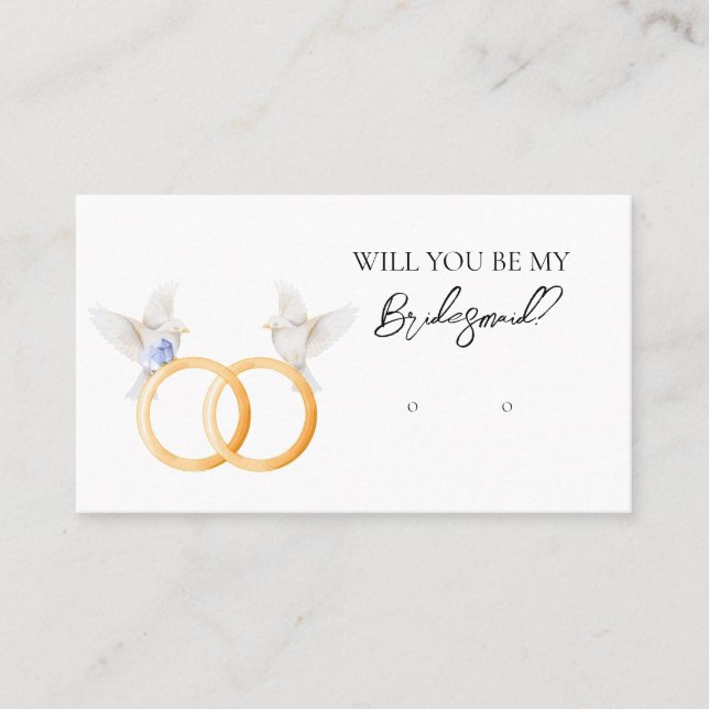 De Visite Carte d'affichage mariage Ring Bridesmaid (Devant)
