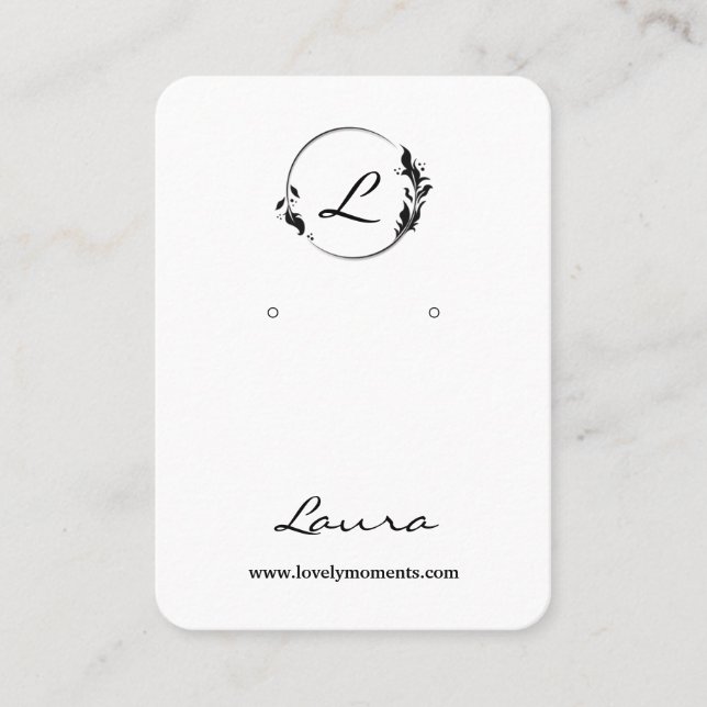 De Visite Carte d'affichage moderne en noir et blanc (Devant)