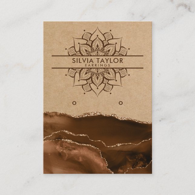 De Visite Carte d'affichage moderne Mandala Earring (Devant)