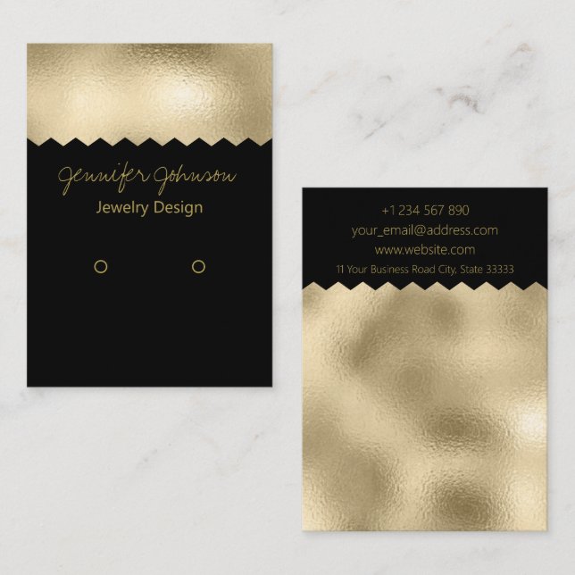 De Visite Carte d'affichage motif Gold Foil (Devant / Derrière)