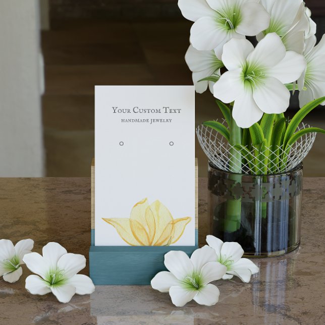 De Visite Carte d'affichage Pastel Jaune Fleur Bijoux (Créateur téléchargé)
