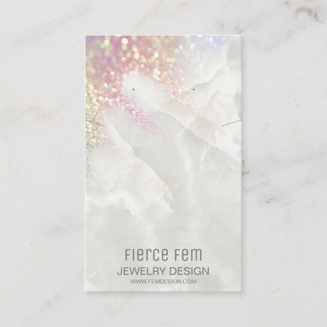 De Visite Carte d'affichage Pastel Opal Parties scintillant  (Devant)