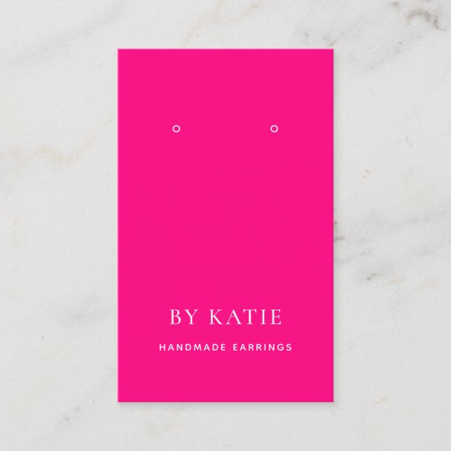 De Visite Carte d'affichage personnalisée rose chaud (Devant)