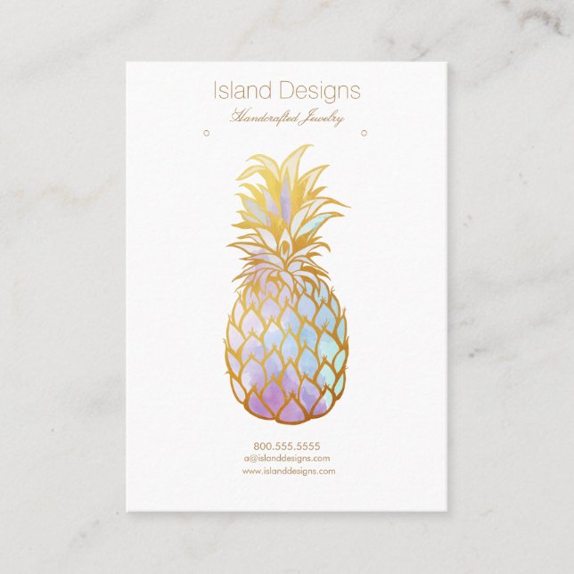 De Visite Carte d'affichage pour bijoux à ananas (Devant)