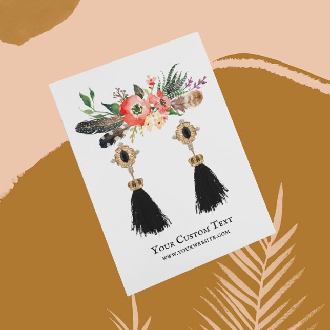 De Visite Carte d'affichage pour bijoux à oreilles ・ Boho Fe (Créateur téléchargé)