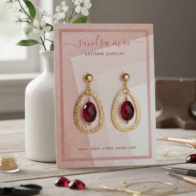 De Visite Carte d'affichage pour bijoux d'art rose pâle Dust (Créateur téléchargé)