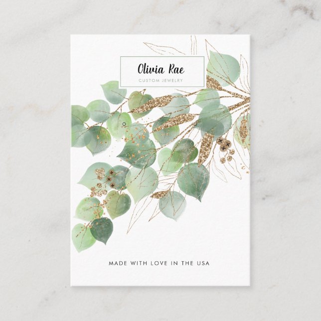 De Visite Carte d'affichage pour bijoux en feuille d'or luxu (Devant)