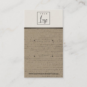 DE VISITE CARTE D'AFFICHAGE RUSTIQUE KRAFT WHITE DOT 2 STUD 