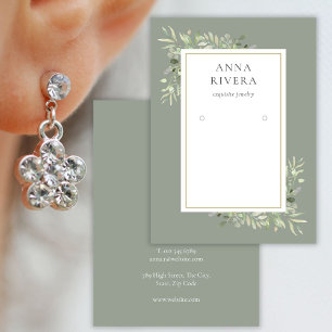 De Visite Carte d'affichage Sage Green Gold Green