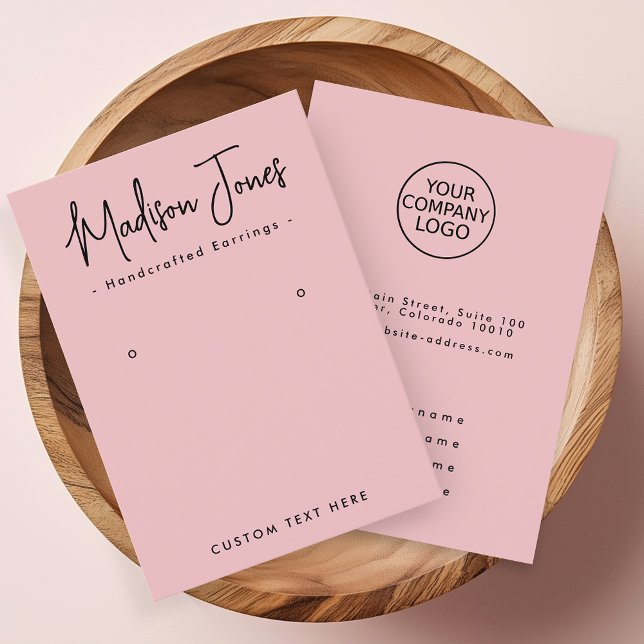 De Visite Carte d'affichage Simple Calligraphie Blush Pink (Créateur téléchargé)