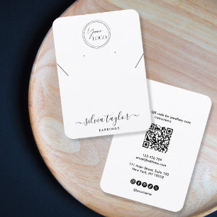 De Visite Carte d'affichage simple logo QR code collier