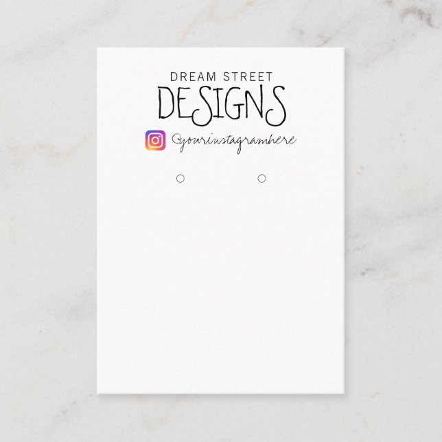 De Visite Carte d'affichage simple Vintage d'écoute Instagra (Devant)