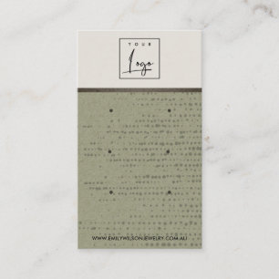 DE VISITE CARTE D'AFFICHAGE VERT KRAFT WHITE DOT 3 STUD EARR