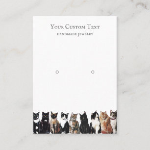 De Visite Carte d'affichage Watercolor Cats and Jewelry