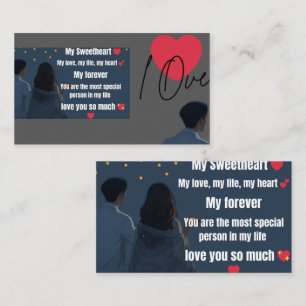 De Visite Carte d'amour romantique pour chéri Couple migno