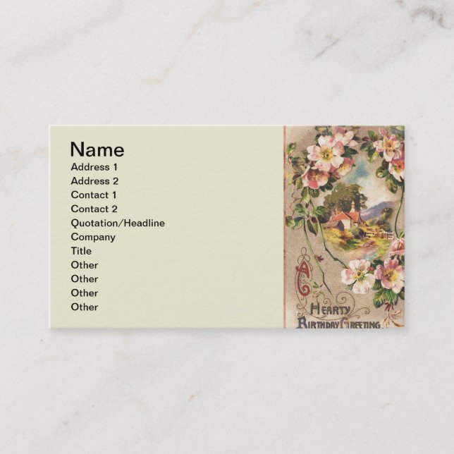De Visite Carte d'anniversaire vintage (Devant)