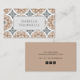De Visite Carte d'appel Boho Brown Abstrait Gray