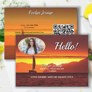 De Visite Carte d'appel Code QR San Francisco Sunset 1124
