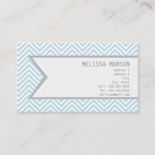 De Visite Carte d'appel Monogramme Blue Chevron
