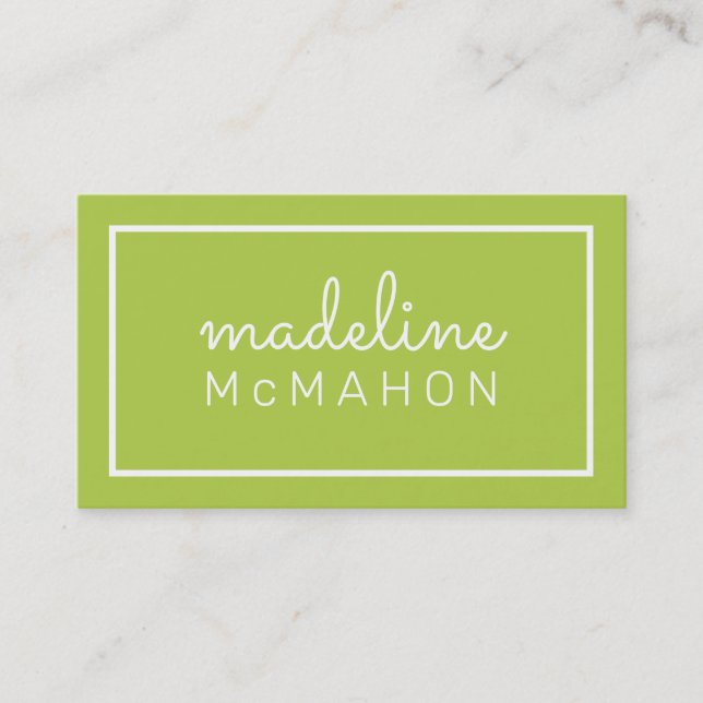De Visite CARTE D'APPEL preppy moderne chic simple citron ve (Devant)