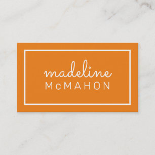 De Visite CARTE D'APPEL preppy moderne chic simple orange