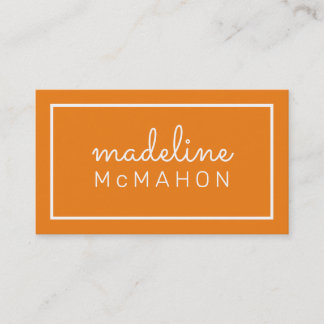 De Visite CARTE D'APPEL preppy moderne chic simple orange