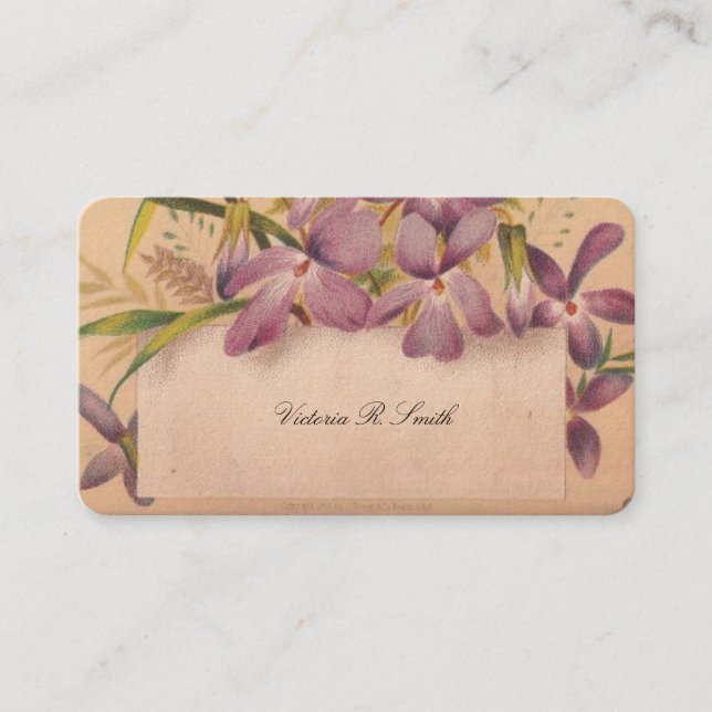 De Visite Carte d'appel victorienne - Floral (Devant)