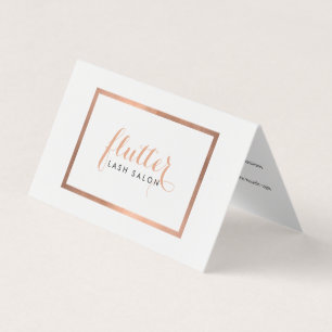 De Visite Carte d'après-garde simple Rose Gold Lash Salon Lo